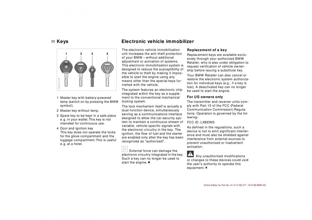 BMW 3 E36 owners manual / page 31