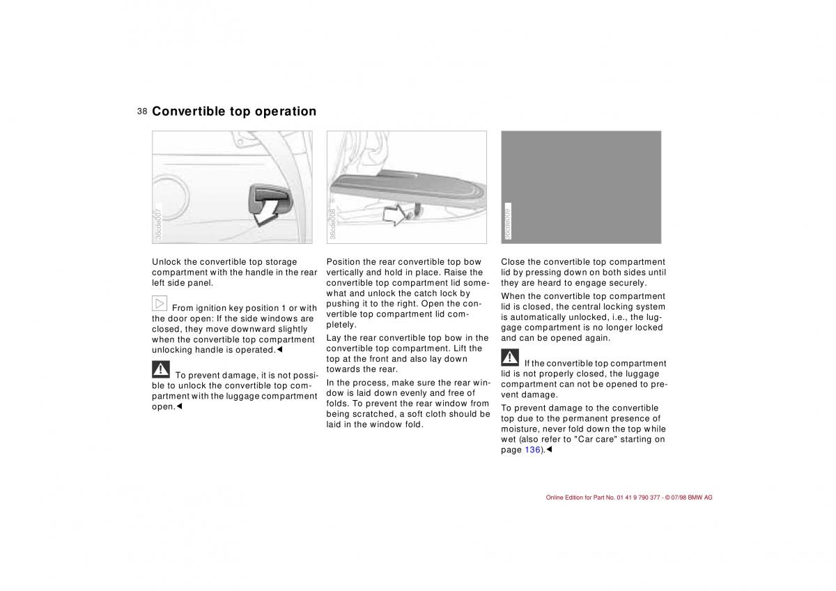 BMW 3 E36 owners manual / page 39