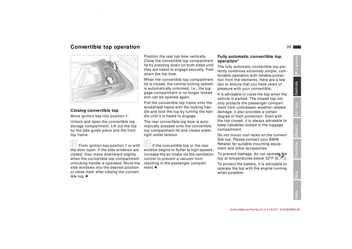 BMW 3 E36 owners manual / page 40