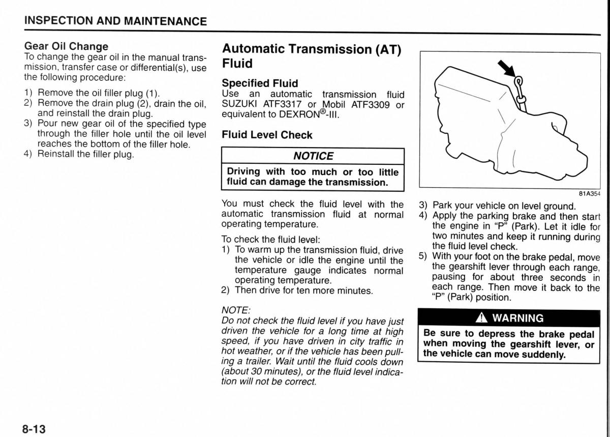 Suzuki Jimny III 3 owners manual / page 127