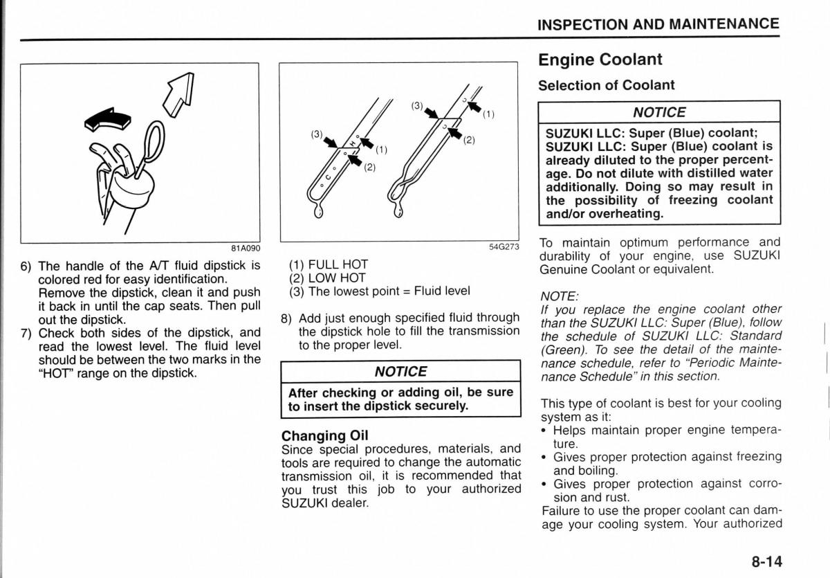 Suzuki Jimny III 3 owners manual / page 128