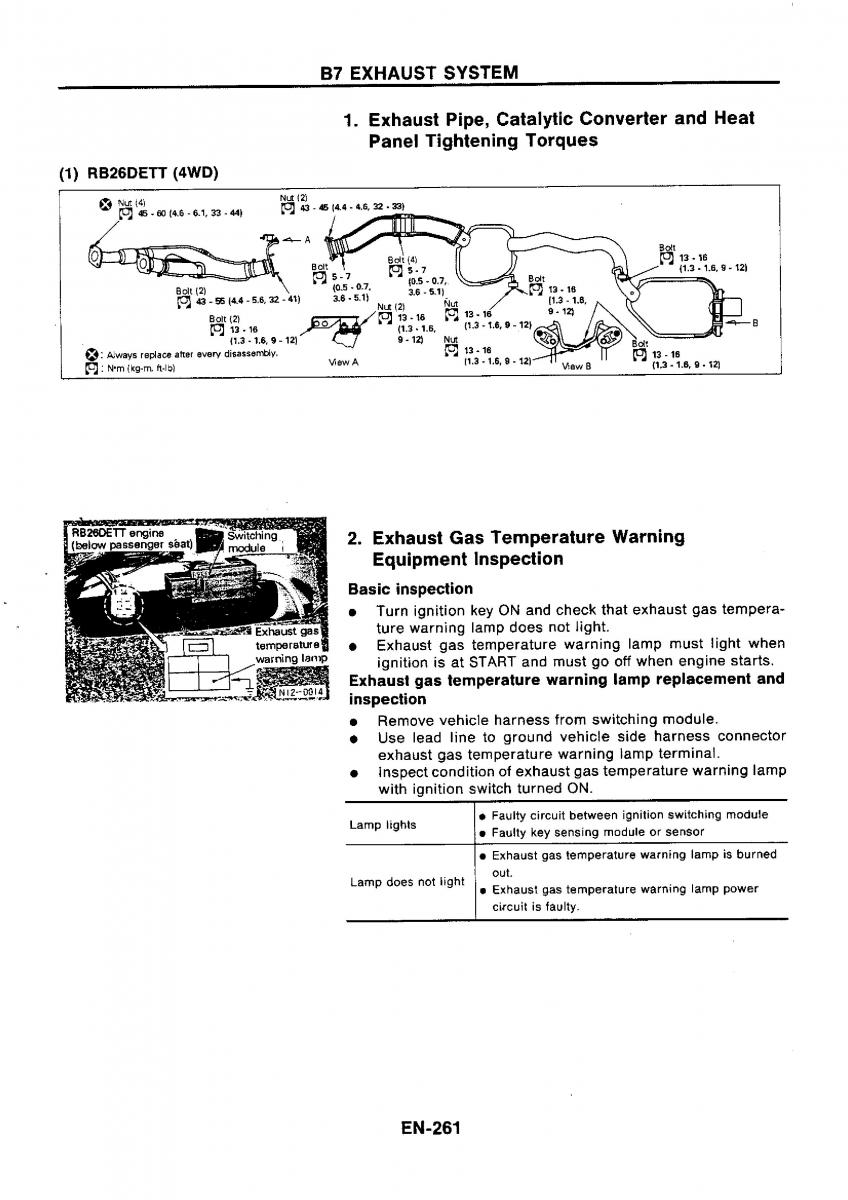 Nissan GTR R32 workshop service manual / page 278