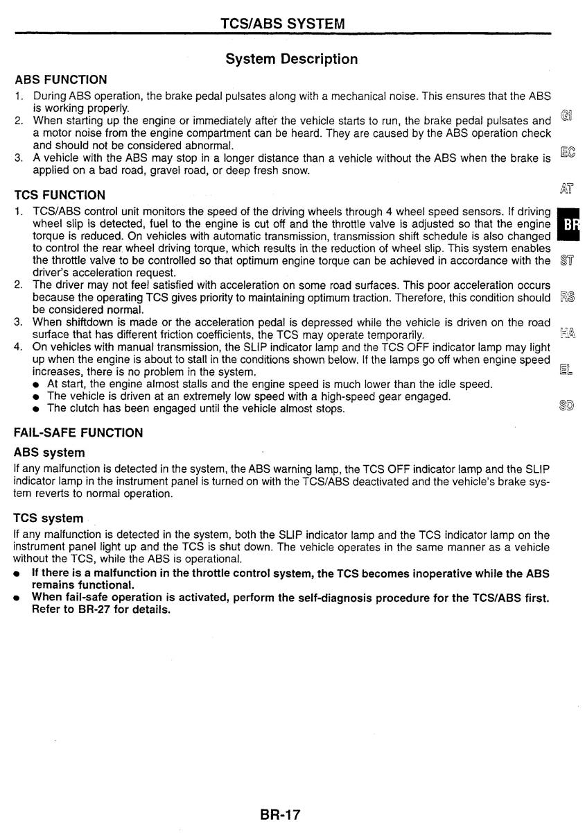 Nissan Skyline R34 workshop service manual / page 96