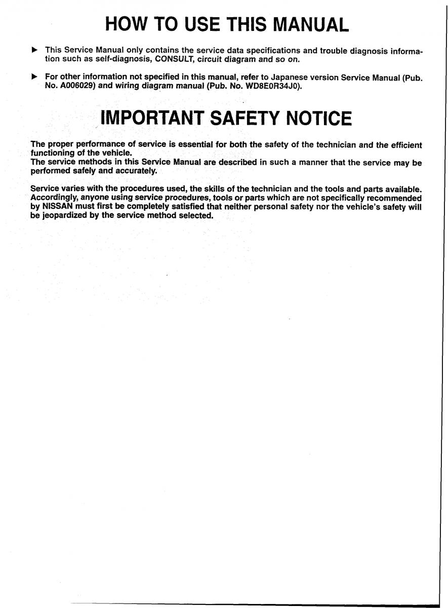 Nissan Skyline R34 workshop service manual / page 3