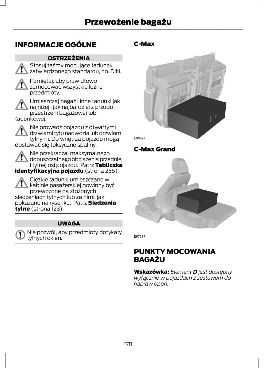 Ford C Max II 2 instrukcja obslugi / page 180