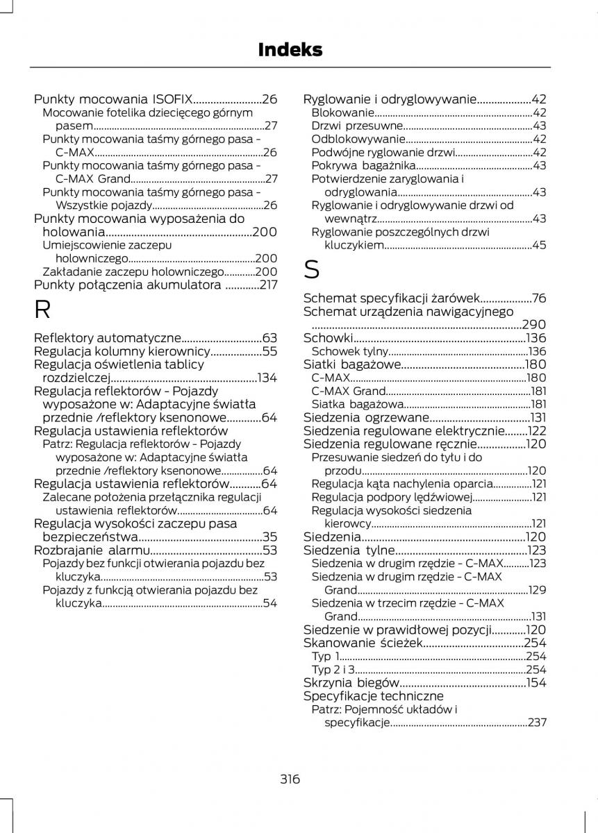 Ford C Max II 2 instrukcja obslugi / page 318