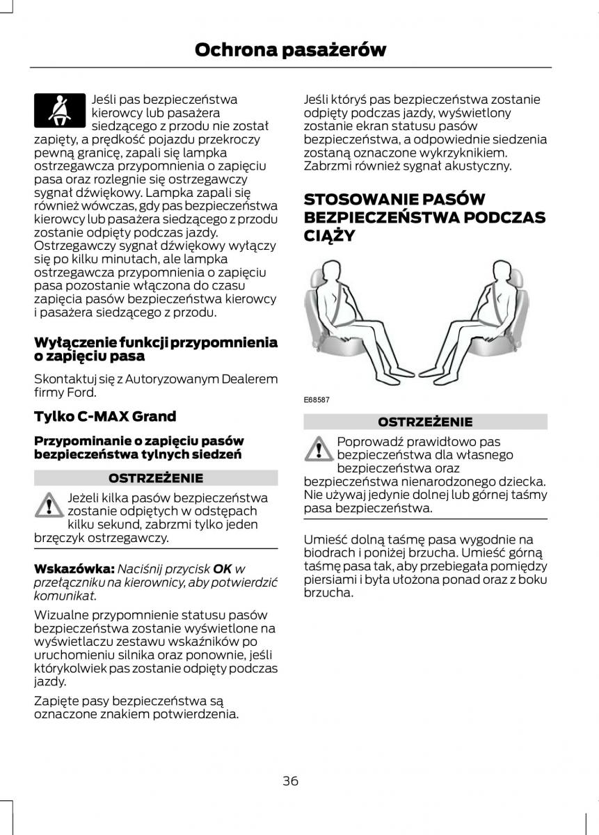 Ford C Max II 2 instrukcja obslugi / page 38