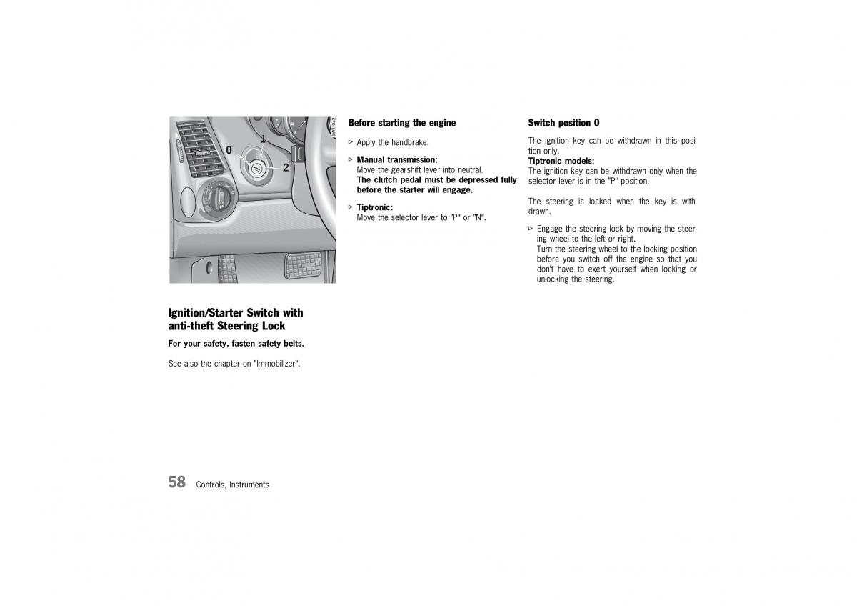 Porsche 911 996 owners manual / page 58