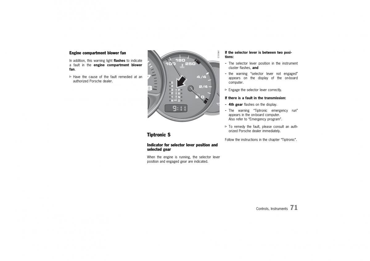 Porsche 911 996 owners manual / page 71