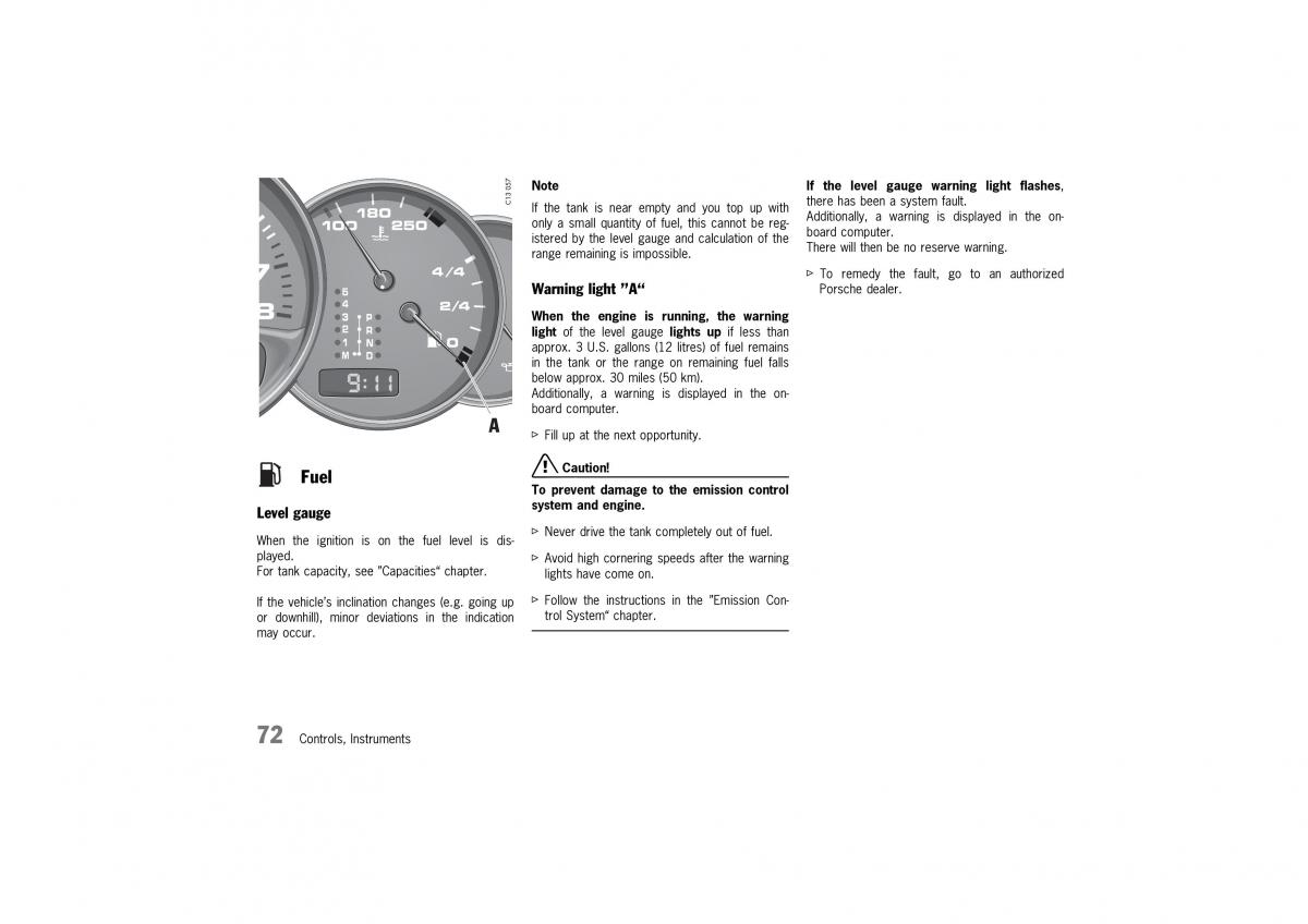 Porsche 911 996 owners manual / page 72