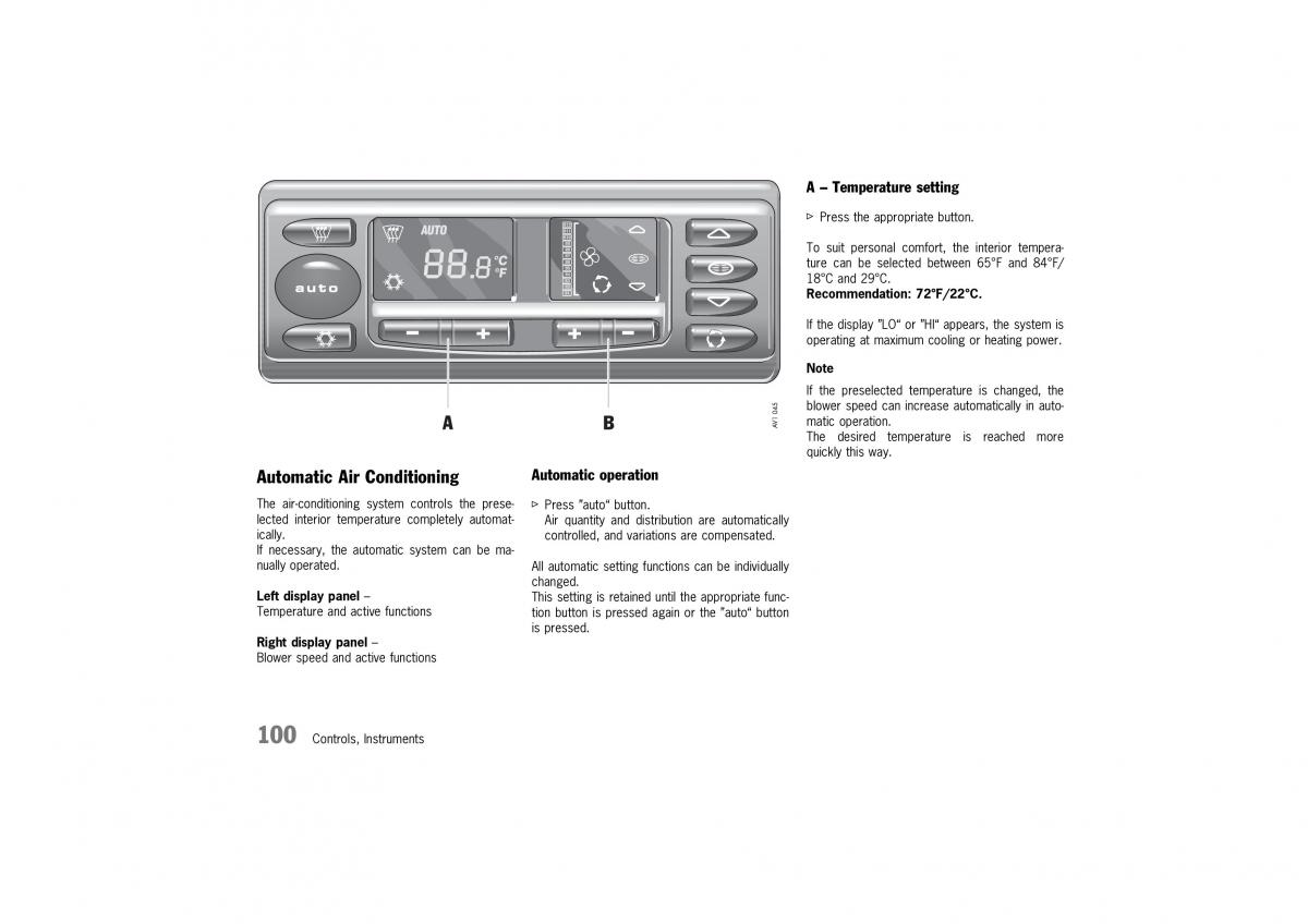 Porsche 911 996 owners manual / page 100