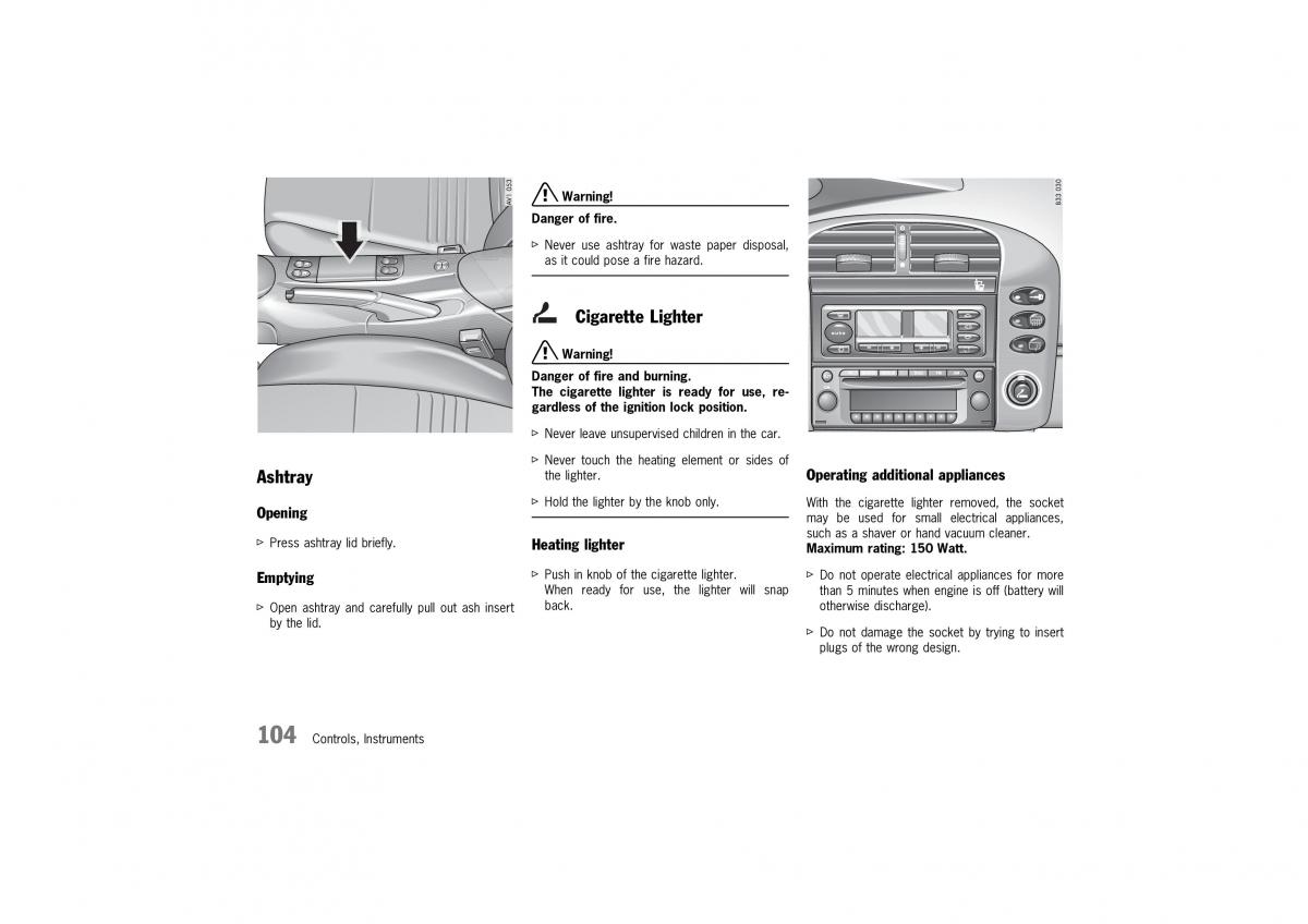 Porsche 911 996 owners manual / page 104