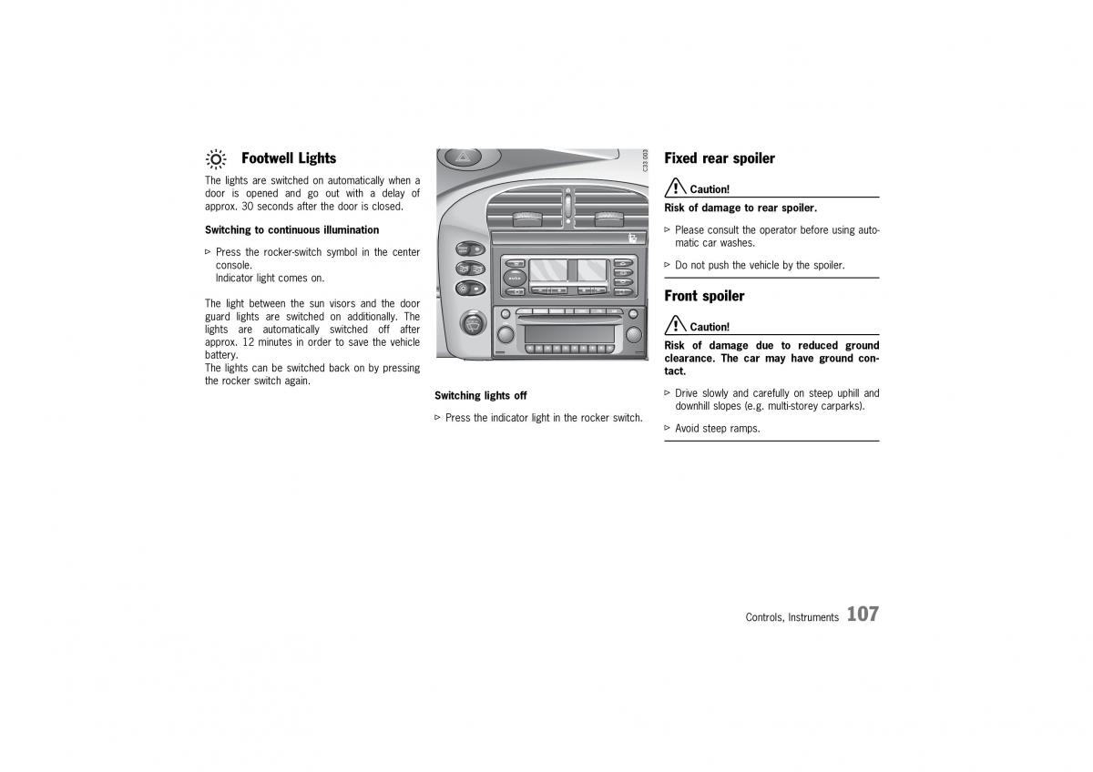 Porsche 911 996 owners manual / page 107