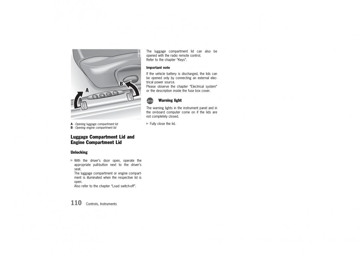 Porsche 911 996 owners manual / page 110