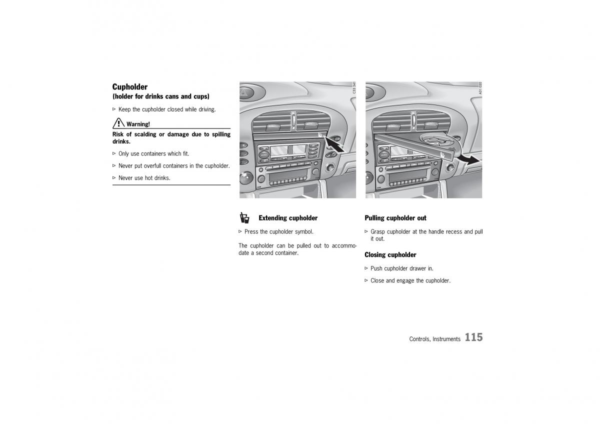 Porsche 911 996 owners manual / page 115