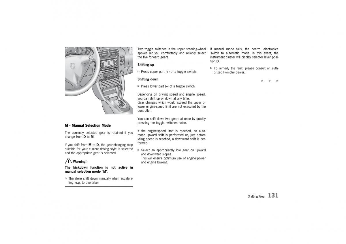 Porsche 911 996 owners manual / page 131