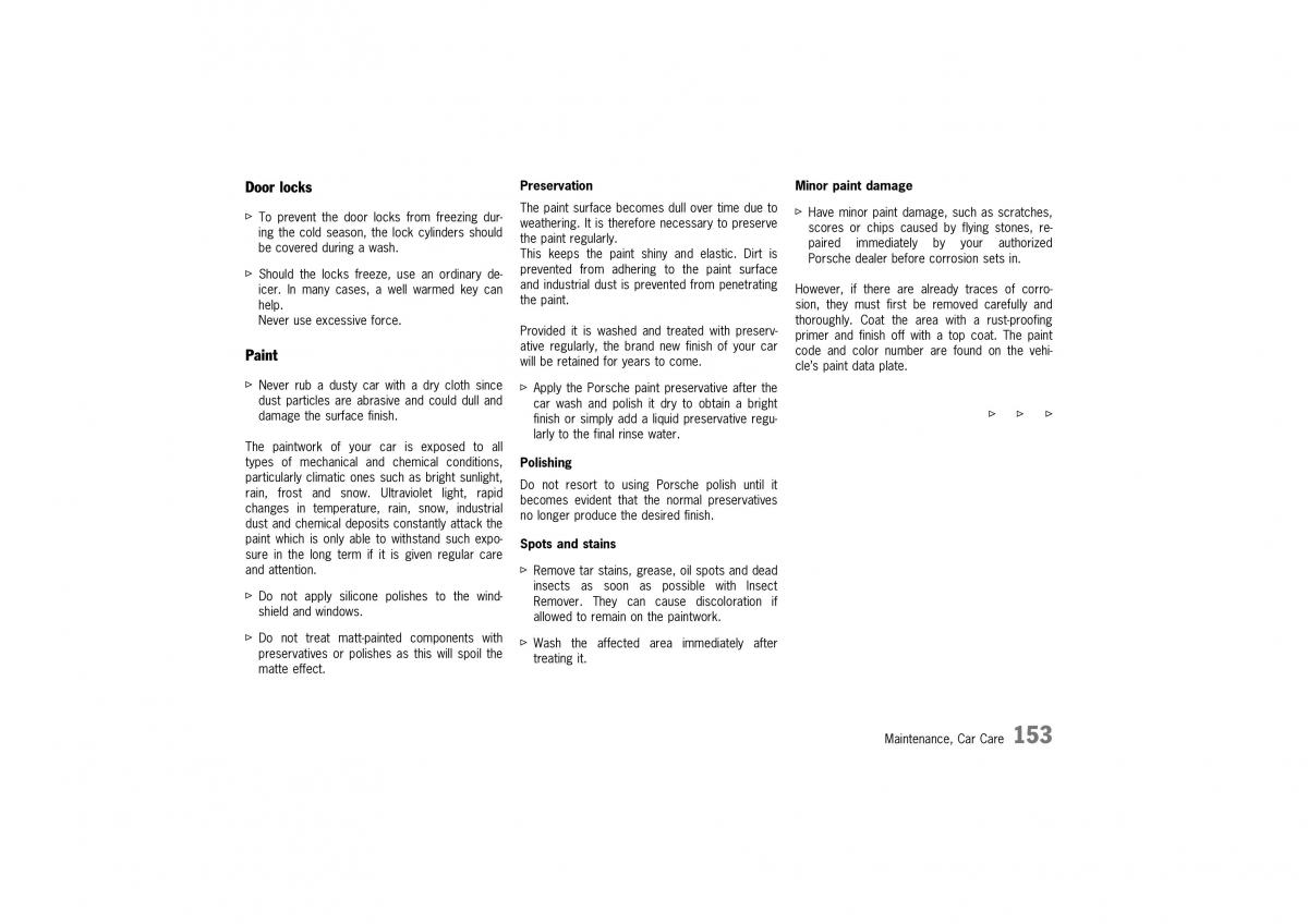 Porsche 911 996 owners manual / page 153