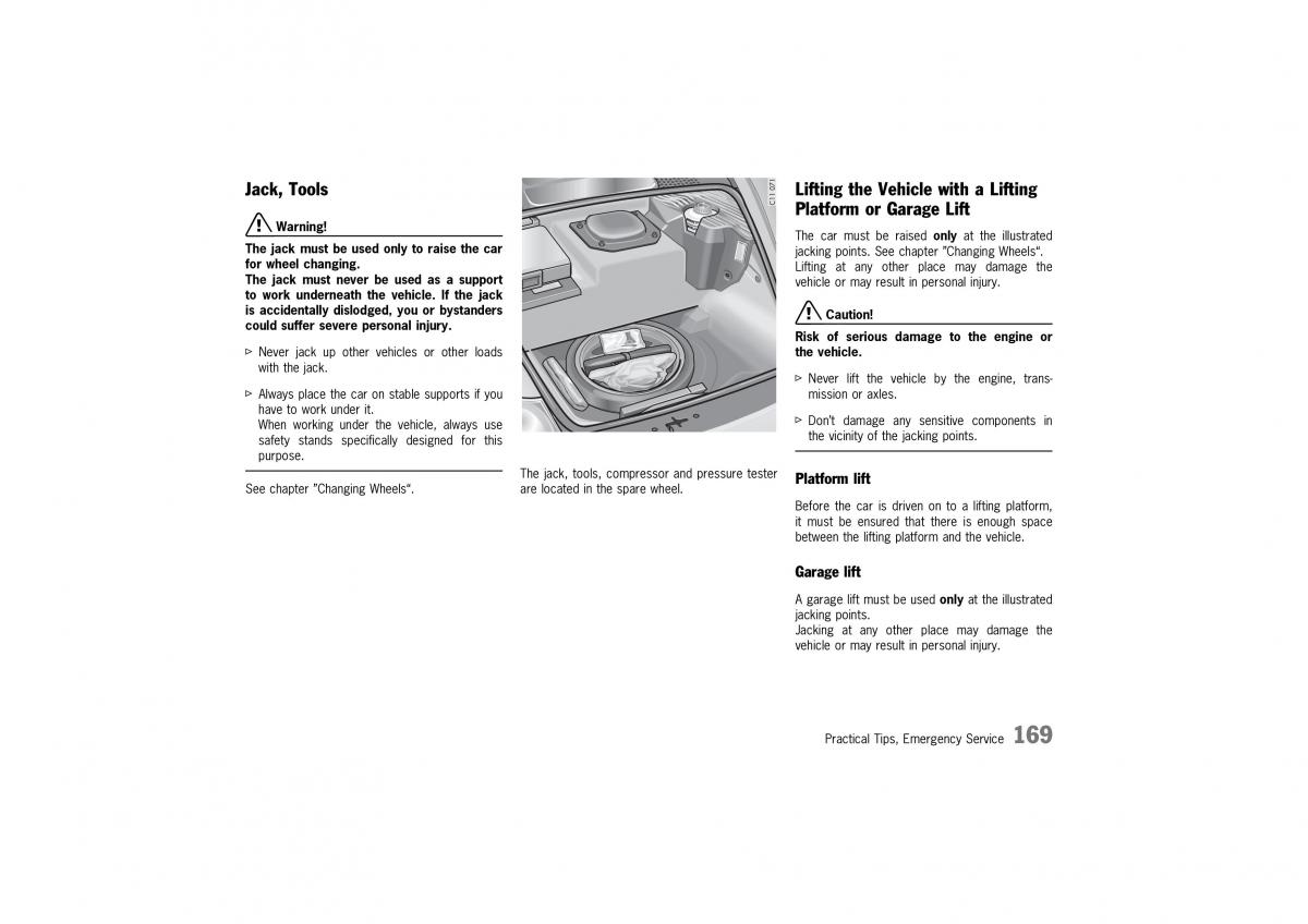 Porsche 911 996 owners manual / page 169