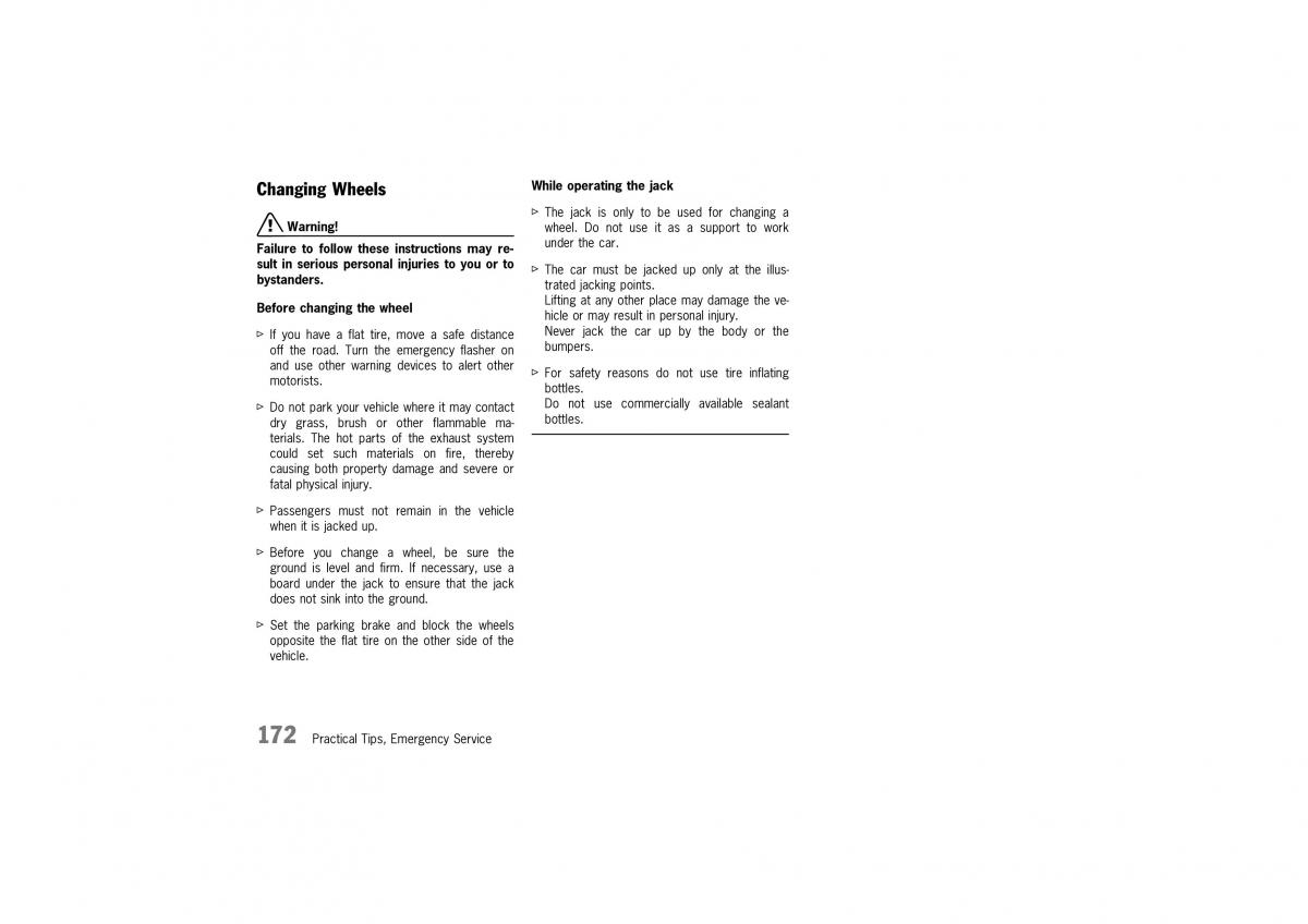 Porsche 911 996 owners manual / page 172