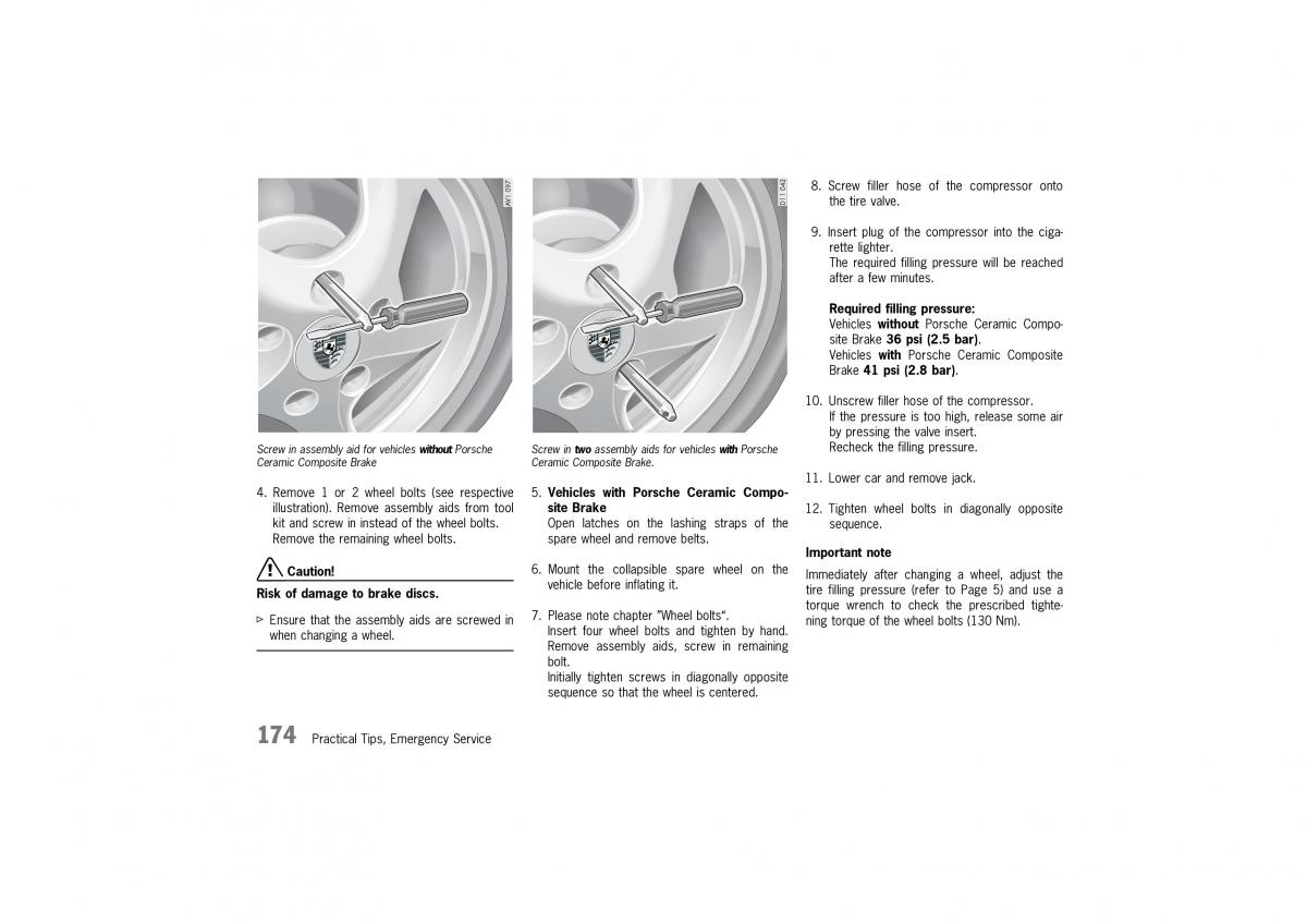 Porsche 911 996 owners manual / page 174