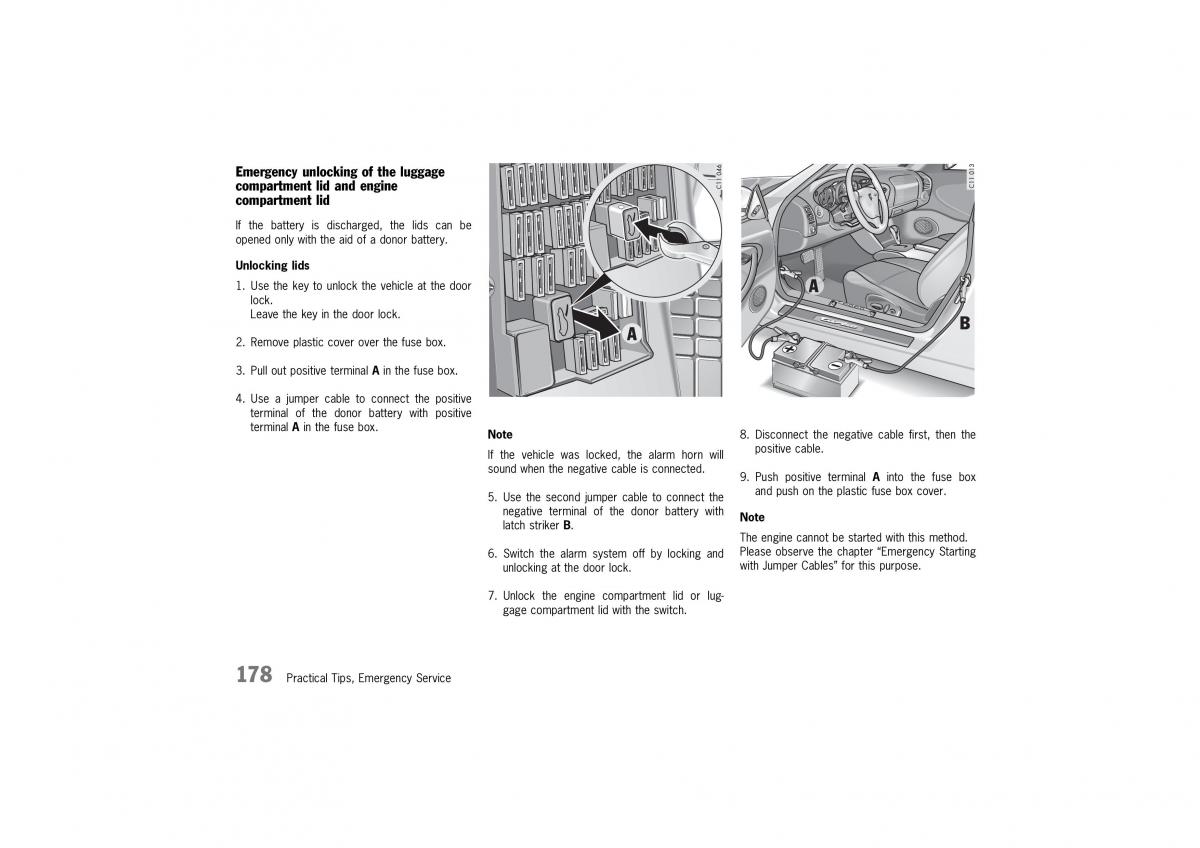 Porsche 911 996 owners manual / page 178