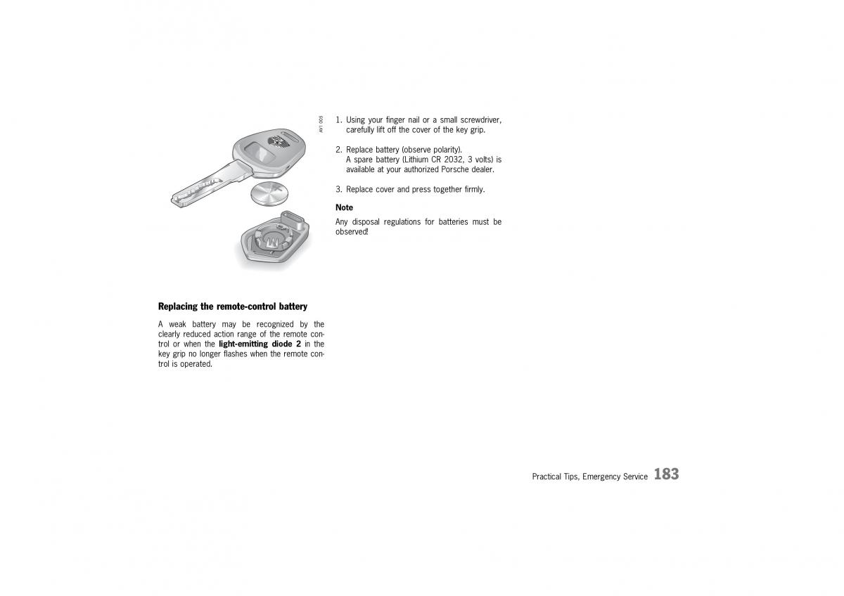 Porsche 911 996 owners manual / page 183