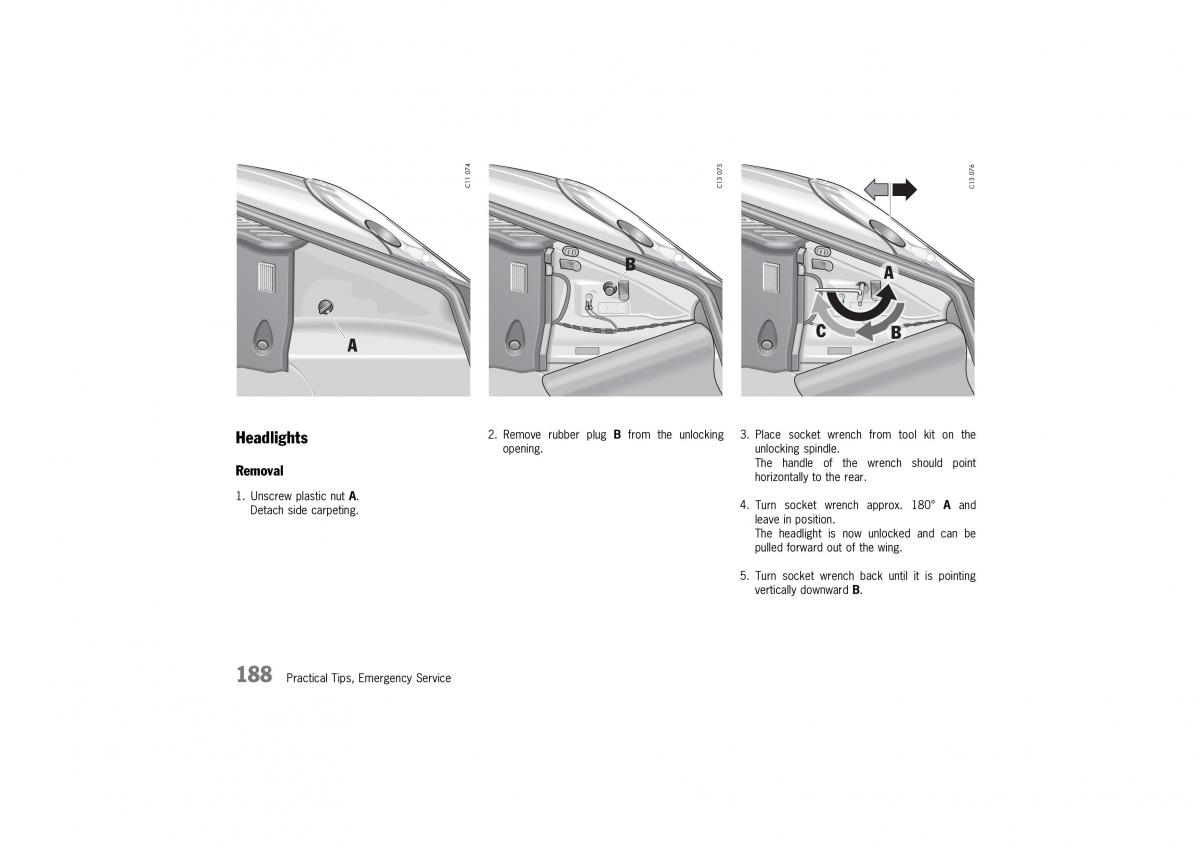 Porsche 911 996 owners manual / page 188