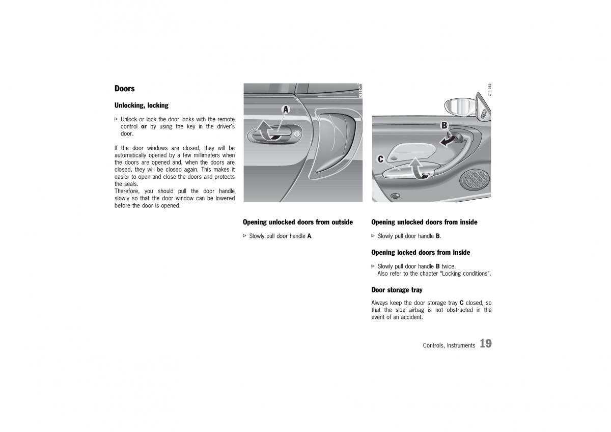 Porsche 911 996 owners manual / page 19