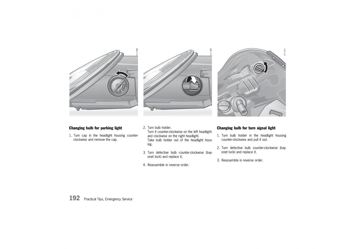 Porsche 911 996 owners manual / page 192