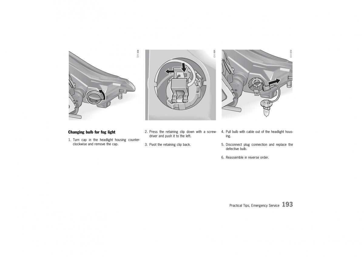 Porsche 911 996 owners manual / page 193