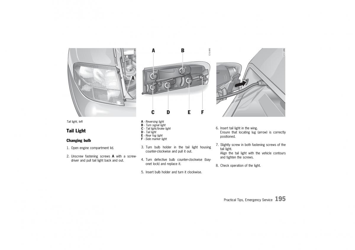 Porsche 911 996 owners manual / page 195