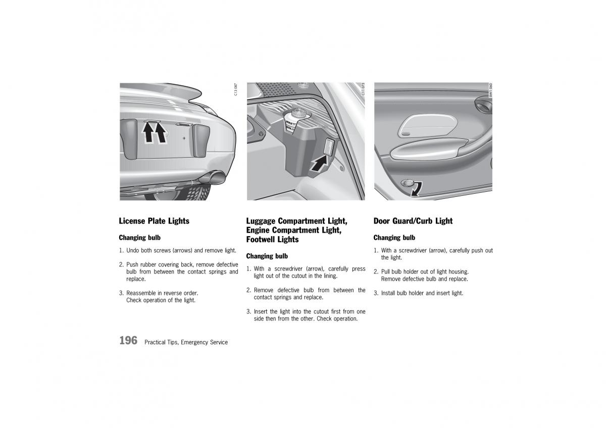 Porsche 911 996 owners manual / page 196