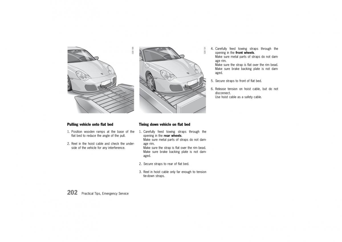 Porsche 911 996 owners manual / page 202