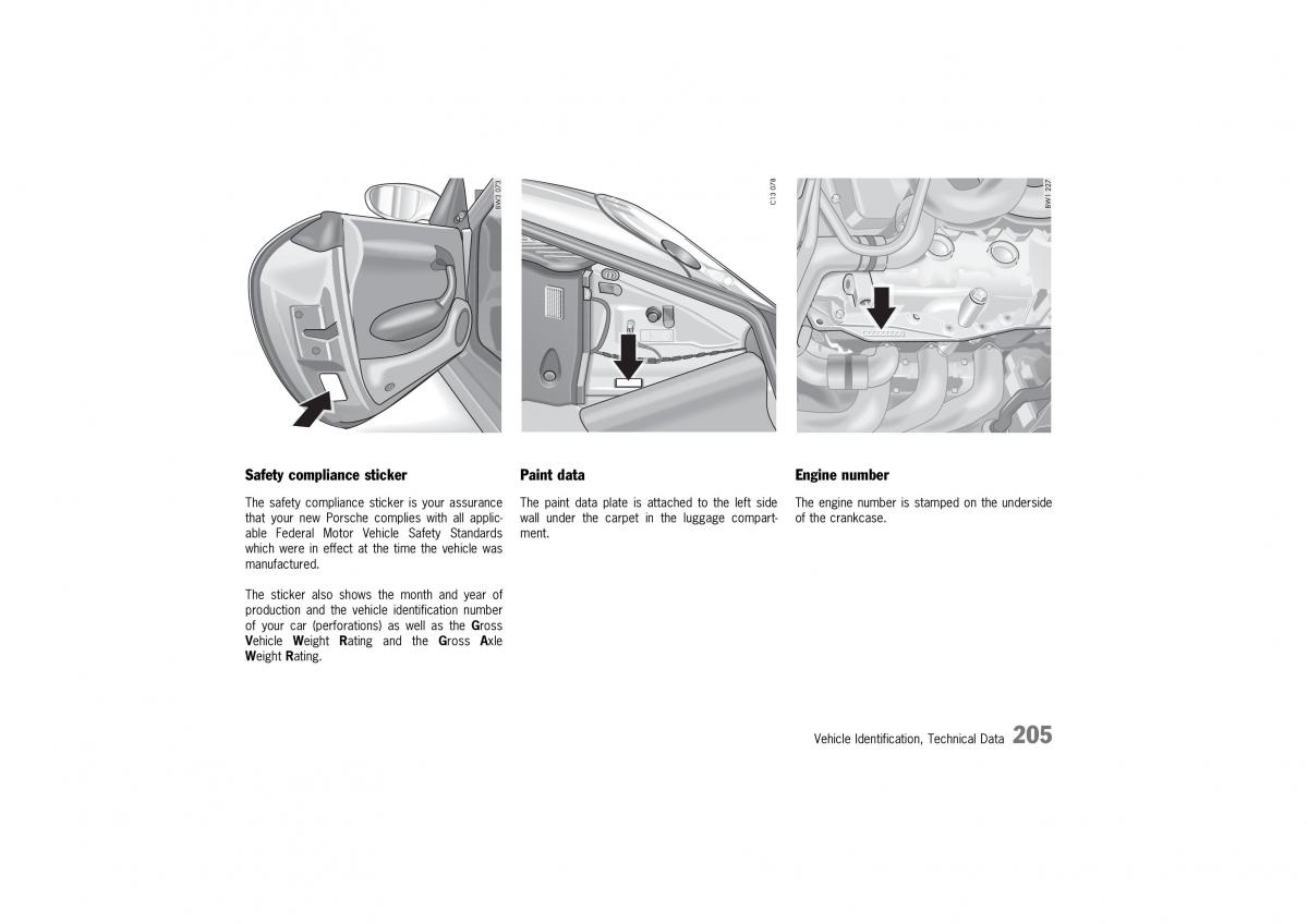 Porsche 911 996 owners manual / page 205