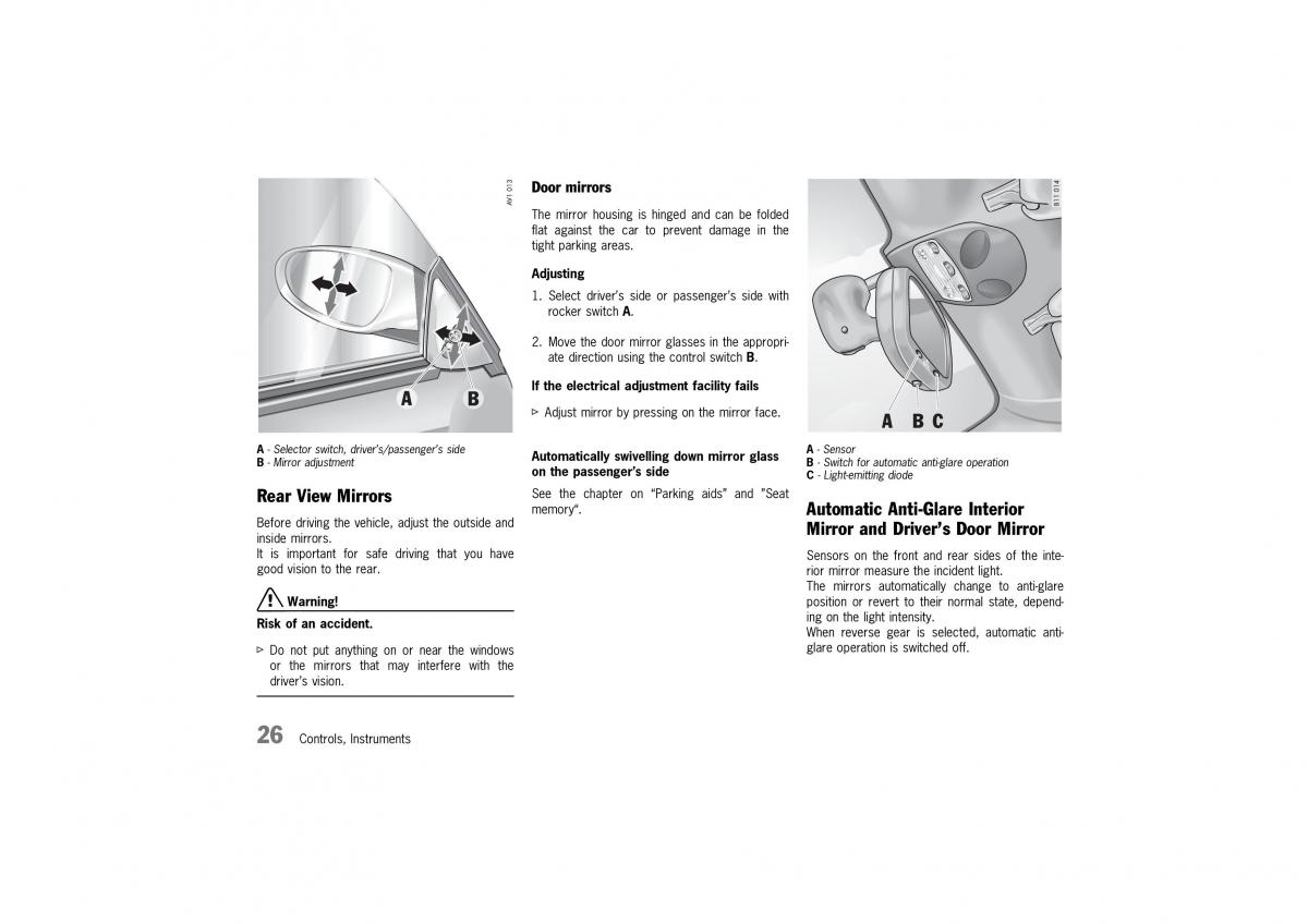 Porsche 911 996 owners manual / page 26