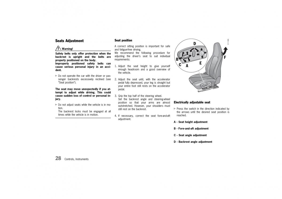 Porsche 911 996 owners manual / page 28