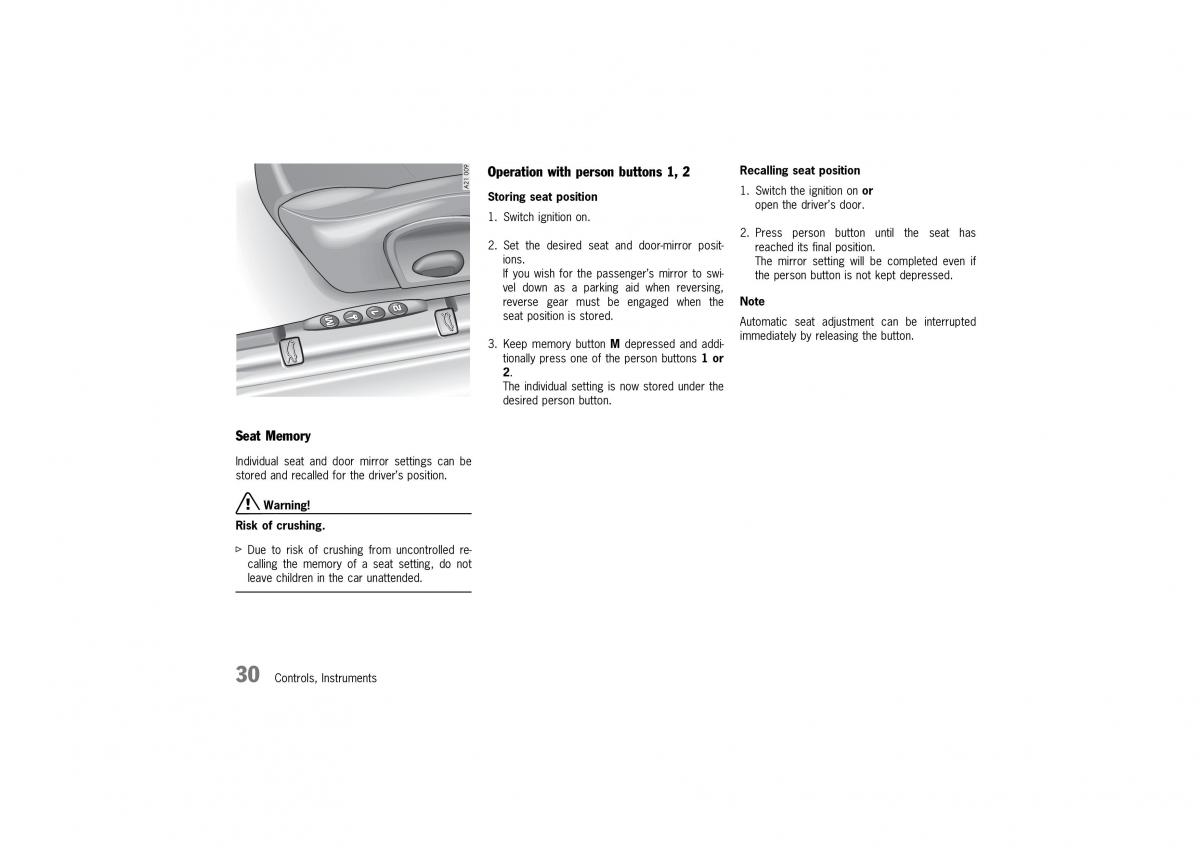 Porsche 911 996 owners manual / page 30