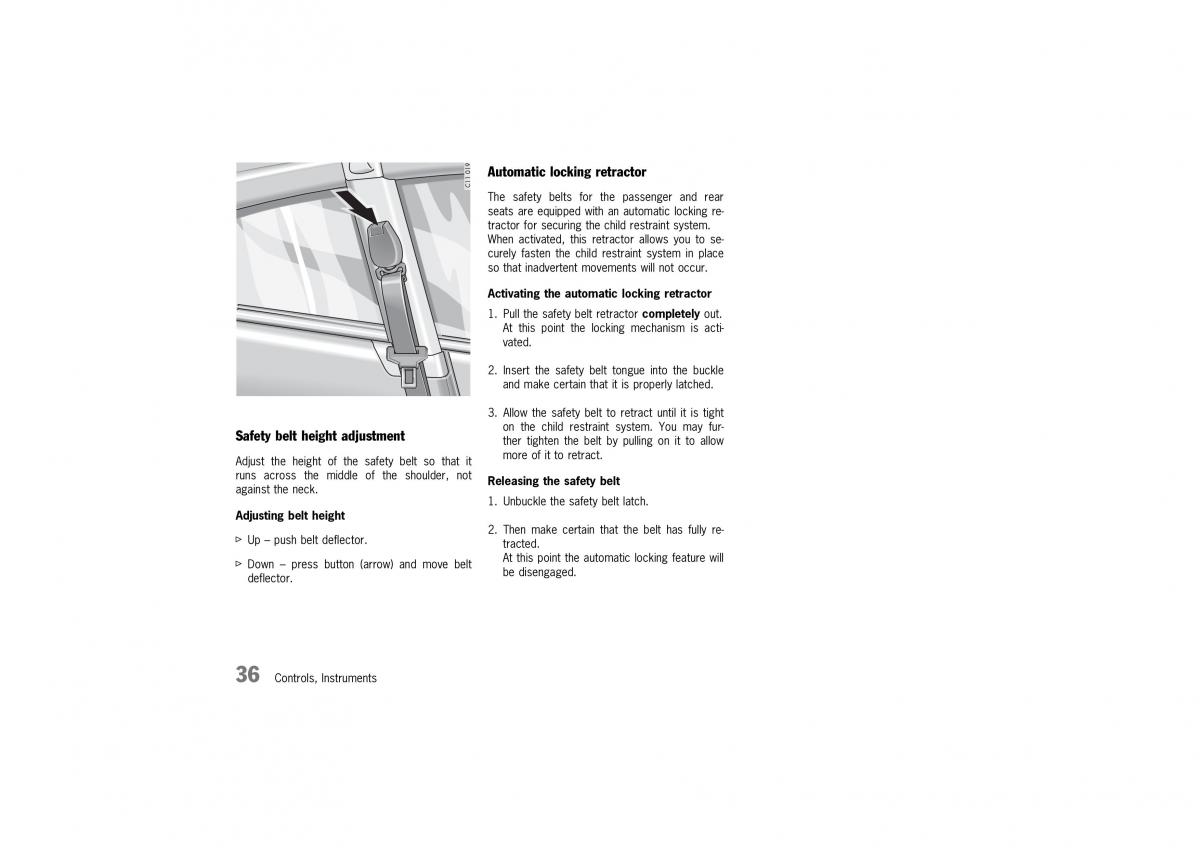 Porsche 911 996 owners manual / page 36