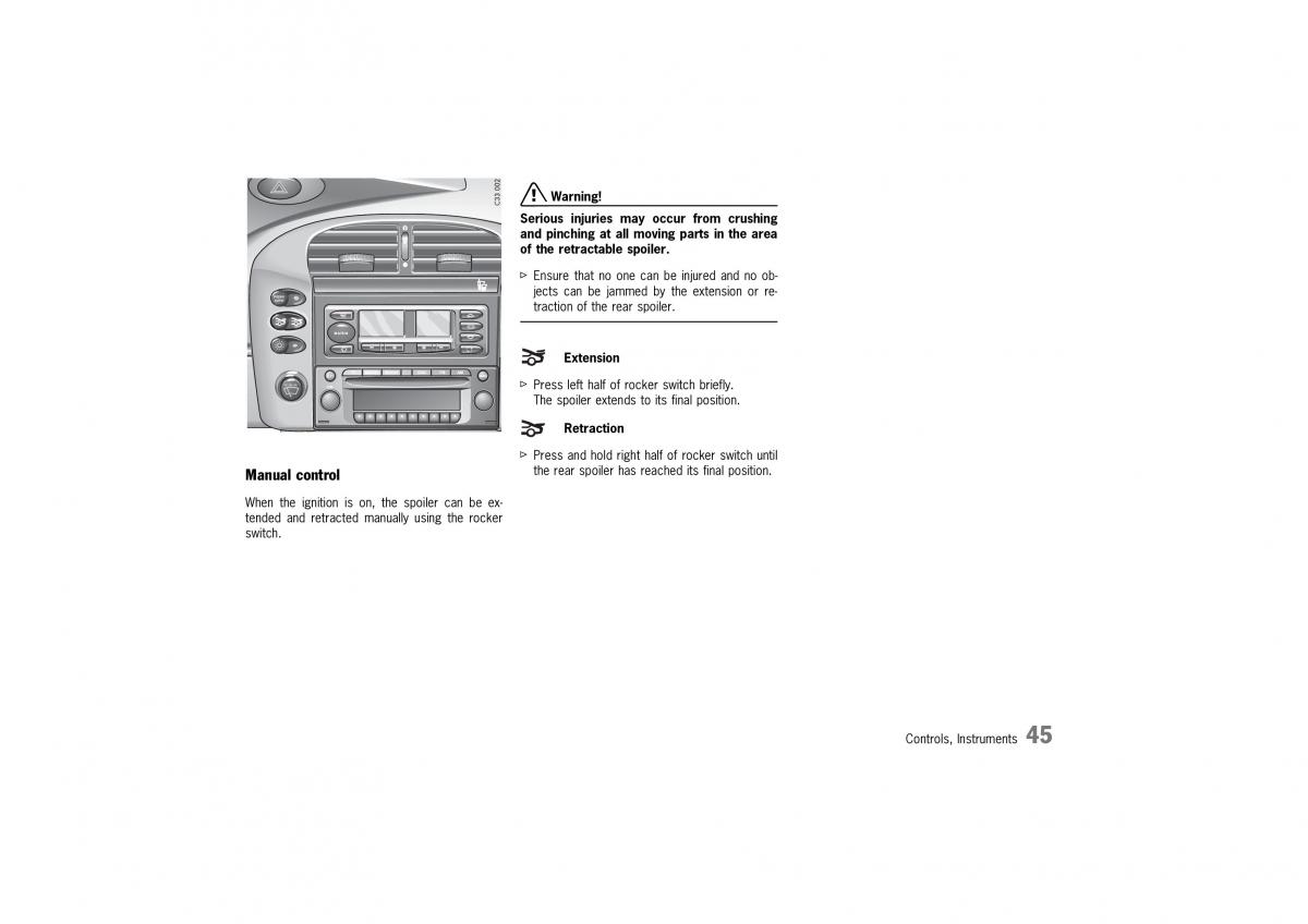 Porsche 911 996 owners manual / page 45