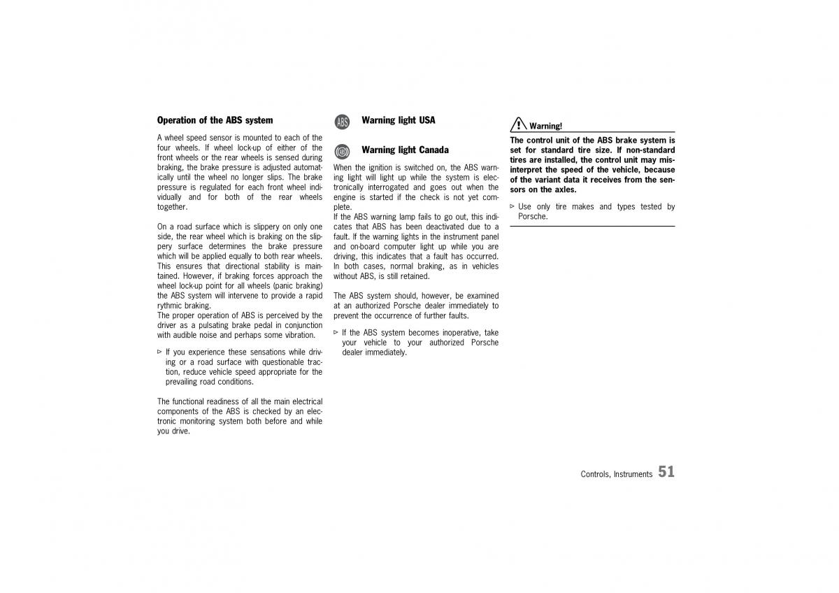 Porsche 911 996 owners manual / page 51