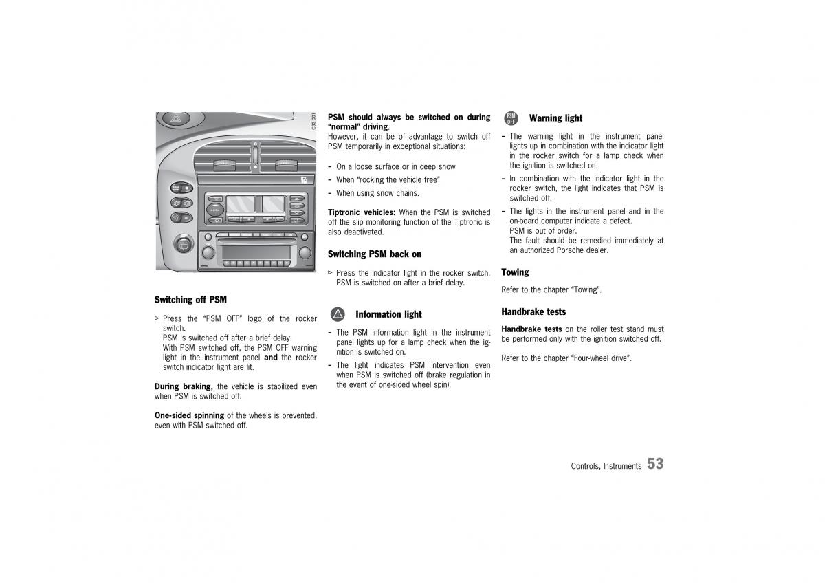 Porsche 911 996 owners manual / page 53