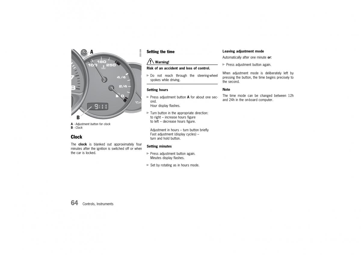 manual  Porsche 911 GT2 996 owners manual / page 64