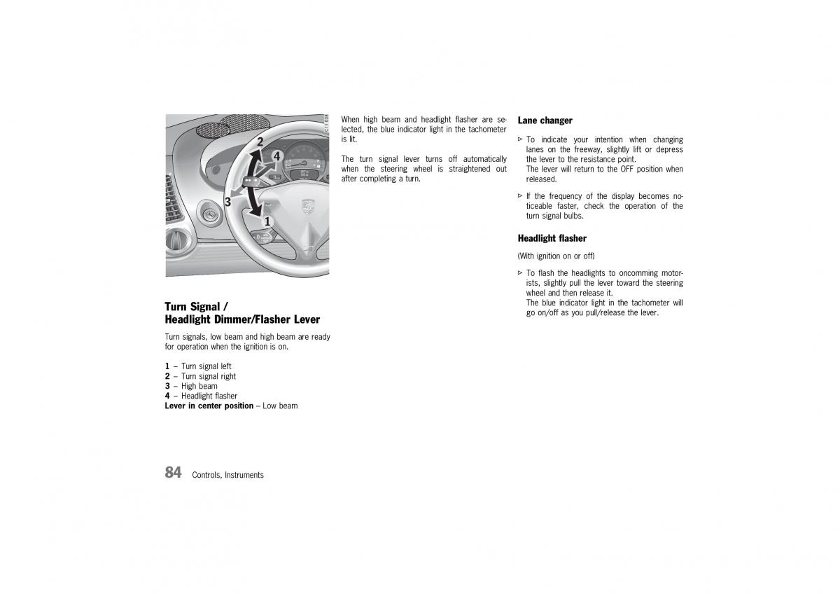 manual  Porsche 911 GT2 996 owners manual / page 84