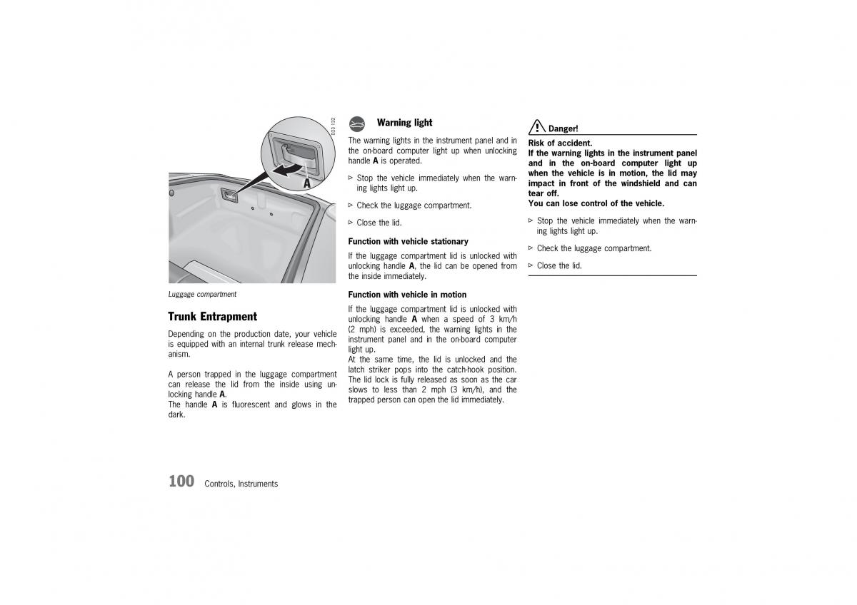 manual  Porsche 911 GT2 996 owners manual / page 100