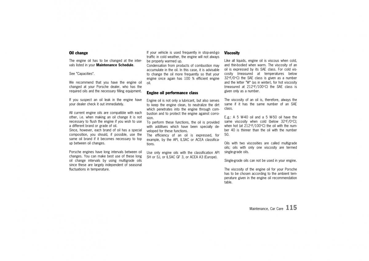 manual  Porsche 911 GT2 996 owners manual / page 115