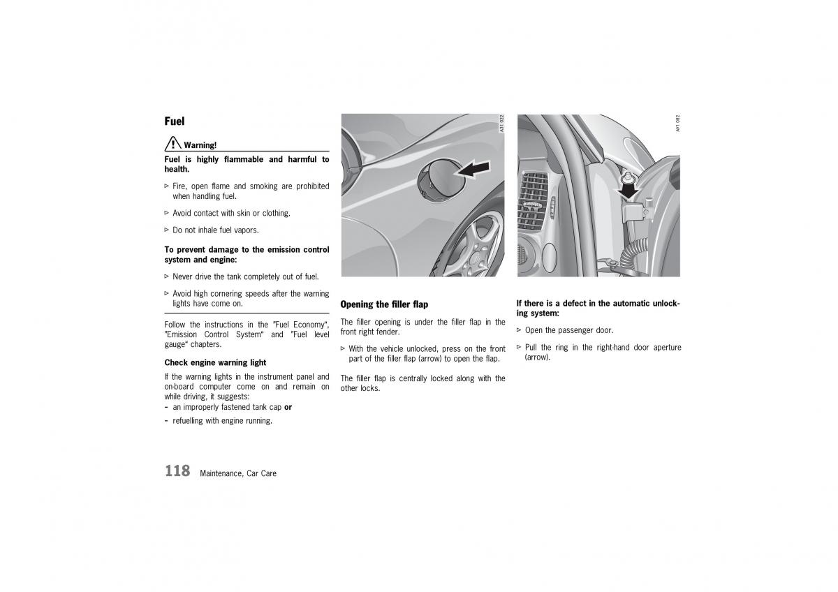 manual  Porsche 911 GT2 996 owners manual / page 118