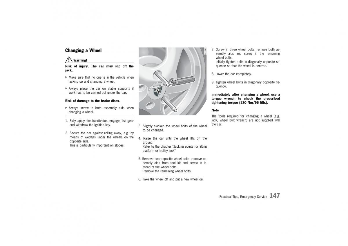 manual  Porsche 911 GT2 996 owners manual / page 147