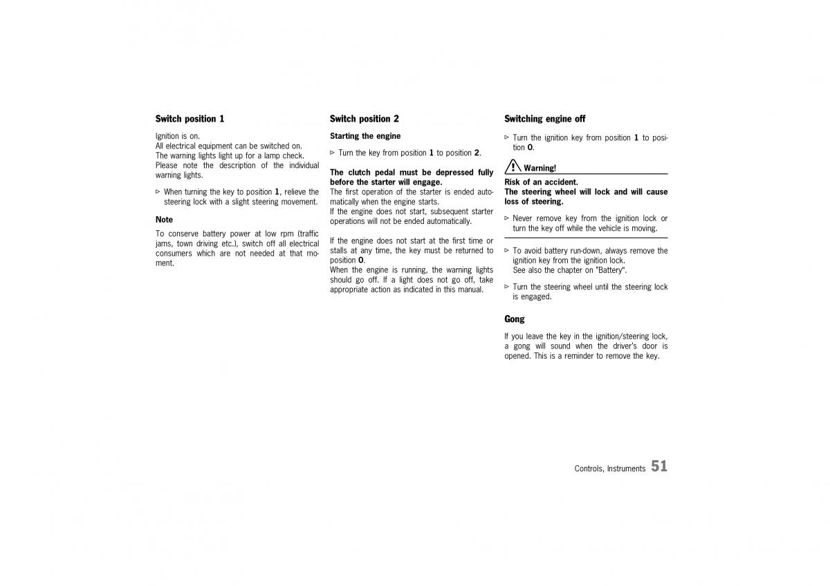 manual  Porsche 911 GT2 996 owners manual / page 51