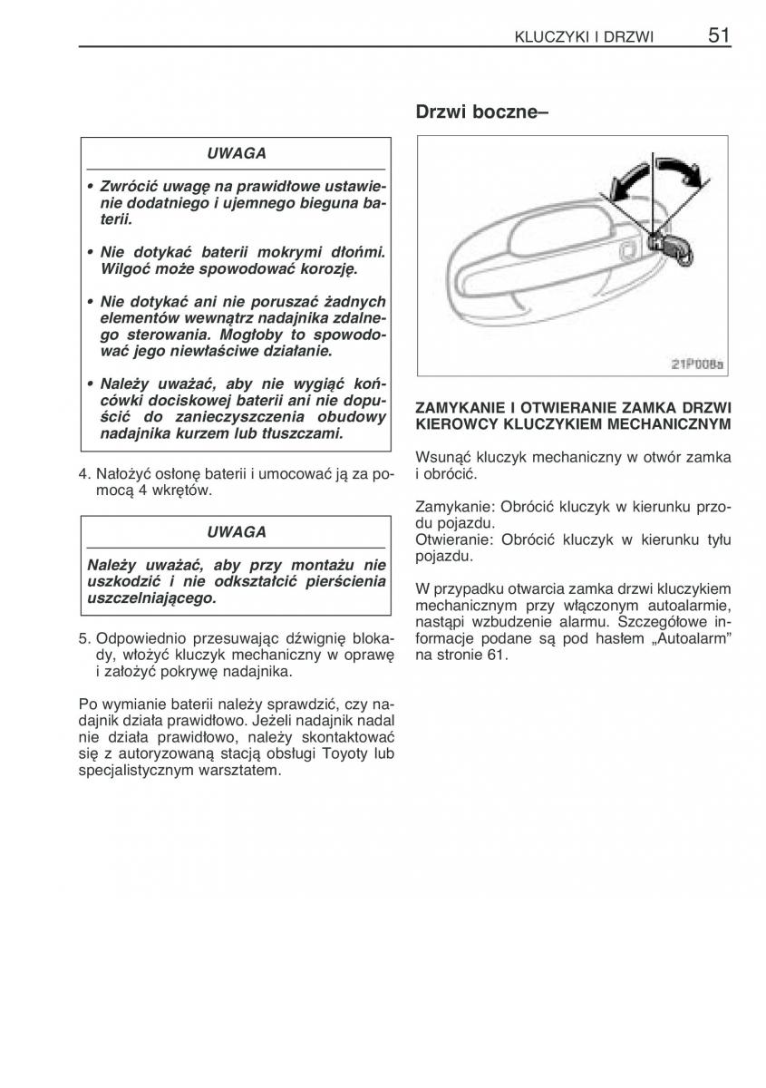 Toyota Prius II 2 NHW20 instrukcja obslugi / page 64