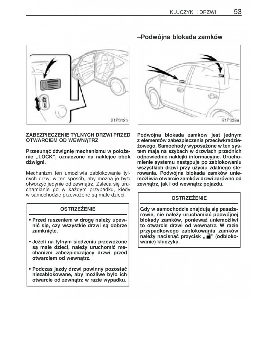 Toyota Prius II 2 NHW20 instrukcja obslugi / page 66